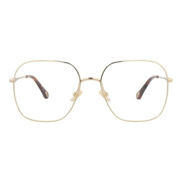 Chloé Womens Square/Rectangle Gold Gold Transparent Fashion Designer Eyewear - Picture 1 of 4